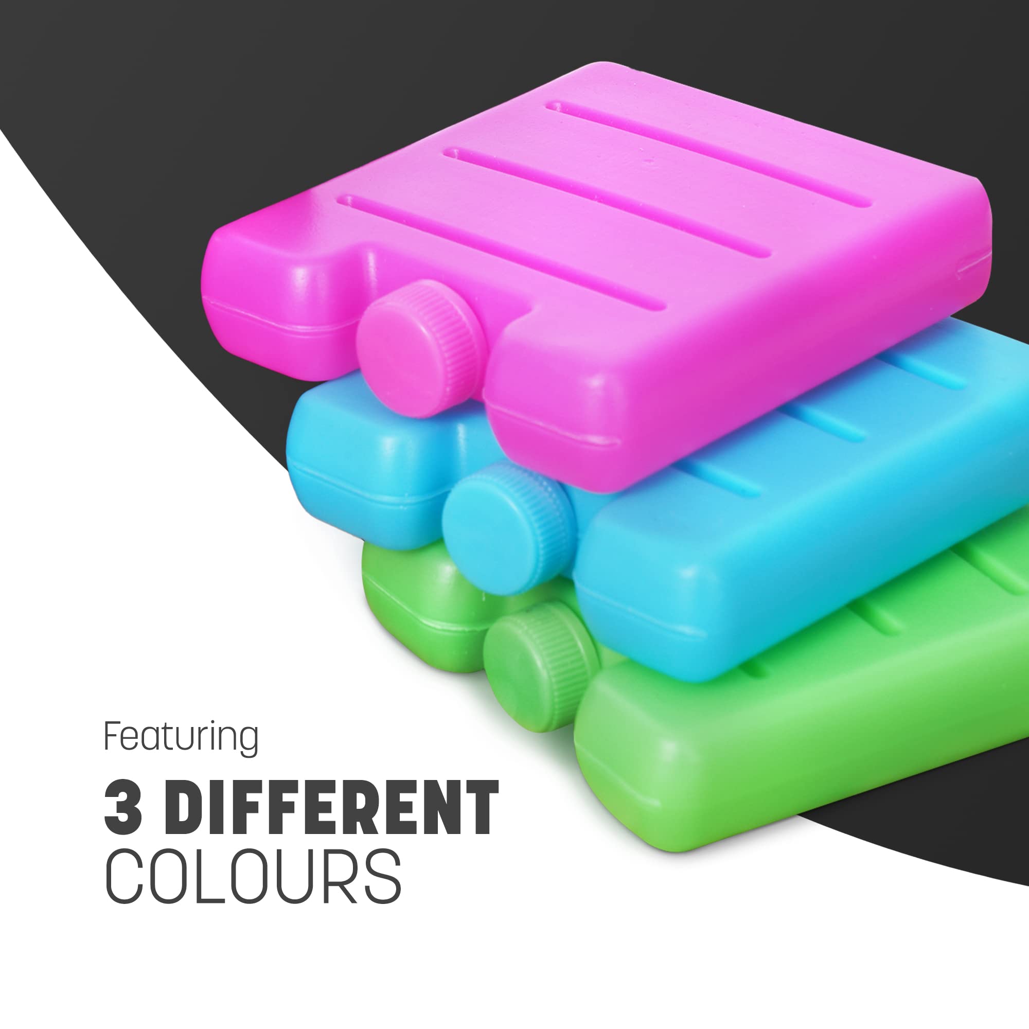 KEPLIN Freezer Blocks - Reusable Ice Pack Cooler for Lunch boxes, Travel, Picnic, and Outdoor Activities | Ice Boxes Maintains Cool Temperature for food and Drinks for hours | Multicolour (6 Pack)